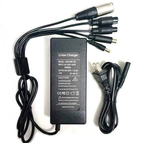 HERISKEER 42V 2A/ 1.5A Universal (5 Plugs) Fast Electric Scooter Bike Charger for 36V Lithium Battery Ebike Gotrax Hiboy Hover1 Jetson Segway Ninebot Sisigad Swagtron Xiaomi etc. Replacement Charger